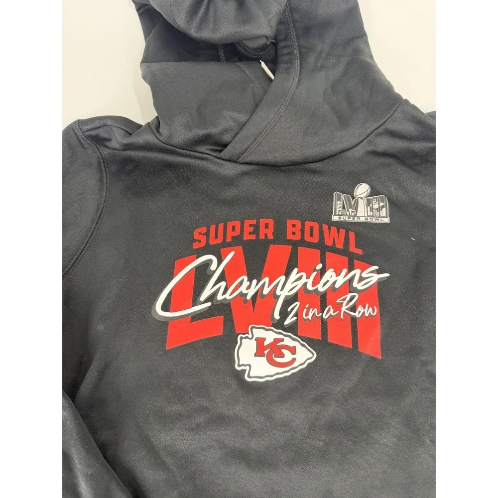 Nike Kansas City Chiefs Black Hoodie Womens Size Medium M‎ New 2 In A Row